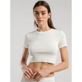 Everlast Ever Relaxed Rib Beyaz Kadın Crop Tişört - M