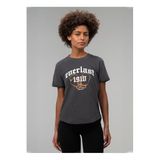 EVERLAST Graphic Boxing Comfort Bisiklet Yaka T-Shirt, M, 5003353838, Gri, Kadın