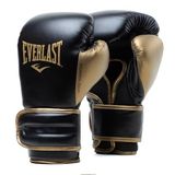 Everlast Powerlock 2R 10oz boks eldiveni, altın/siyah, boks torbası, kazıma ve idman için, Turnback bilek desteği, 4 katmanlı köpük – Orijinal Everlast donanımı