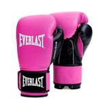 Everlast Powerlock OG 14 oz Boks Eldiveni (Pembe/Siyah), Çanta Eldivenleri, Eldivenler ve İtiraz Atışı, Kanca ve Halka Kapatma, Gelişmiş Köpük, Ergonomik Kavrama - Orijinal Everlast Ekipmanı