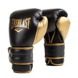 Everlast Powerlock2 Boks Eldiveni - Gelişmiş Performans ve Stil, Siyah/Altın ve Beyaz/Altın, Bedenler 340 g/396 g/46 g - Boks için İdeal Antrenman Eldiveni