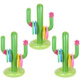 EVERMARKET 3 Paket Şişme Kaktüs Yüzük Toss Oyun Setleri, Kaktüs Havuzu Oyun Oyuncakları Hedef Atmak Yüzen Yüzme Yaz Oyunu Oyuncakları Meksika Fiesta Parti Aksesuarları Hawaii Havuzu Plaj Partisi Dekorasyon