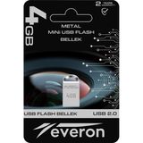 Everon 4GB Metal USB Mini Flash Bellek - 4 GB - Gri Metal