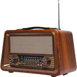 Everton Nostaljik Eskitme Ahşap Radyo Gerçek Eskitme Görünüm Klasik Radyo - Kahverengi