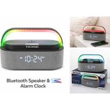 Everton Rose SP-610 Rgb Işıklı Bluetooth Hoparlör & Dijital Alarm Saat – Kablosuz Şarjlı, Fm Radyolu - Açık Gri