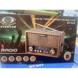 Everton RT-569 Bluetooth Fm-Usb-Tf-Aux Günei Enerjili Şarjlı Nostaljik Radyo