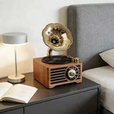 Everton RT-603 Nostaljik Gramofon Tasarım Bluetooth Hoparlör Şarjlı USB TF Kartlı Müzik Çalar
