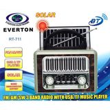 Everton RT-711-Usb-Tf-Am-Fm-Sw-Tws-Usb Güneş Eenerjili Nostaljik Radyo