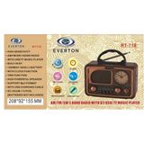 Everton RT-718 Bluetooth-Usb-Sd-Fm Şarjlı Nostaljik Radyo - Çok Renkli