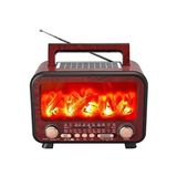 Everton RT-754 Solar Enerjili Şömine Görünümlü Bluethoot Radyo Müzik Çalar - Kahverengi