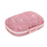 EveryBling Sevimli Hap Düzenleyici Küçük Lüks Hap Kılıfı Çanta İlaç Vitamin Kabı Tutucu Günlük Hap Kutusu Konteyner Kadınlar için Seyahat İlaç Kiti (Pembe)