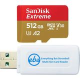 Everything But Stromboli Sandisk SDSQXAV-512G-GN6MN Extreme Micro V30 A2 Sınıf 10 Bellek Kartı
