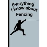 Everything I Know About Fencing: Funny 6x9 Blank Notebook for Athletes, Students & Fans | 109 Pages | Great Gift for School, College or Work