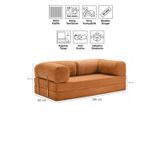 Evessan 90x180 Kanepe - Fitilli Kadife Yıkanır Silinir Pratik Yer Yatağı 50 Dns Bondex 90x180cm