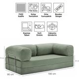 Evessan 90X180 Kanepe - Fitilli Kadife Yıkanır Silinir Pratik Yer Yatağı 90X180CM