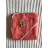 Evey %100 Premium Pamuklu Bebek Banyo Havlusu - Kurbağa Nakışlı - Yumuşak & Yüksek Su Emici - Pembe - 75 x 75 CM