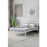 EVGER HOME Metal Karyola, K90 Beyaz Metal Karyola, Çift Kişilik
