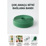 Evgereçlerim 20 Metre 1 cm Yeşil Renk Bahçe Bitki Fide Bağlama Bandı Cırt Bant