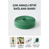 Evgereçlerim 5 Metre 1 cm Yeşil Renk Bahçe Bitki Fide Bağlama Bandı Cırt Bant