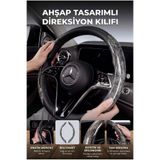 Evgereçlerim Ahşap Tasarım Direksiyon Kılıfı Simit Koruyucu Gri