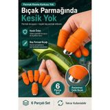 Evgereçlerim Parmak Koruyucu Baş Parmak Bıçaklı Eldiven, Sebze Meyve Soyucu Kesme Ayıklayıcı Silikon Aparat Seti