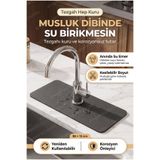 Evgereçlerim Su Emici Lavabo Kenar Matı Musluk Altı Kaymaz Tabanlı Mutfak Banyo Pedi 38x13 cm