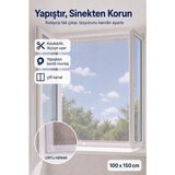 Evgereçlerim Yapışkanlı Pencere Sinekliği Tülü, Tek Kanat Uyumlu, Kendin Yap Tak Çıkar Sineklik - 100x150