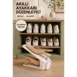 Evi Ev Gereçleri Ayarlanabilir Akıllı Ayakkabı Düzenleyici Rampa Dolap İçi Yer Tasarruflu Organizer 10’lu Set