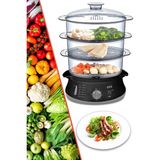 Evia 10 Litre Siyah Buharlı Pişirici 800W Güç ve Zaman Ayarı ile Kolay Pişirme İmkanı