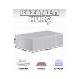 Evida 10 Adet Antrasit Çizgili Büyük Boy Baza Altı ve Çekyat Hurç - 65x45x22 cm - Organizer.