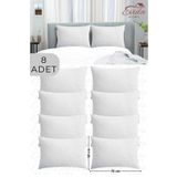 Evida 8 Adet Kapitoneli Antibakteriyel Fermuarlı Yastık Koruyucu Alez - 50x70 cm - Yastık Kılıfı