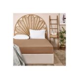 Evidea 160x240 cm Karamel Soft Basic Tek Kişilik Düz Kenar Çarşaf