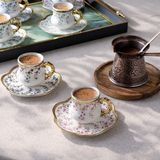 Evidea | Acar Malissa 12 Parça 6 Kişilik Fincan Takımı - Asorti - 90 ml