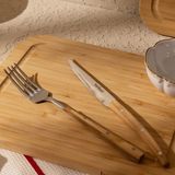 Evidea | Bambum Spartan Steak 2 Parça Çatal Bıçak Seti - Açık Kahverengi / Gri - 22 cm