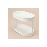 Evidea Bath Beyaz 32.5x19 cm 2 Katlı Oval Organizer