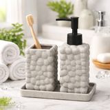 Evidea Bath Gri 2'li Stantlı Banyo Aksesuar Seti