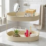 Evidea Bath Krem 32.5x19 cm 2 Katlı Oval Organizer