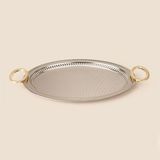 Evidea | Dalgıç Oval Küçük Tepsi - Gümüş / Gold - 28x40 cm