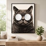 Evidea Deco Cat Aynalı Renkli 75x100 cm Kanvas Tablo