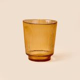 Evidea Deco Çizgili Amber 11 cm Bardak Mumluk