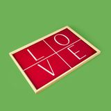 Evidea Deco Love Kırmızı 28.5x41 cm Desenli Dekoratif Tepsi