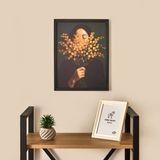 Evidea Deco Woman of Flower Siyah Turuncu 30x40 cm Duvar Panosu