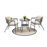 Evidea | Divona Home Damla Bahçe Bistro Masa Takımı - Antrasit - 70x70x73 cm