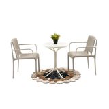 Evidea | Divona Home Nes Kollu Bistro Masa Takımı - Krem - 55x55x70 cm