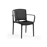 Evidea | Divona Home Nes Polipropilen Plastik Kollu Bahçe Sandalyesi - Antrasit - 60x55x80 cm