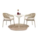 Evidea | Divona Home Tavoli Terea Bistro Masa Takımı - Krem - 55x55x70 cm