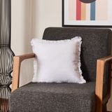 Evidea Ethnic Soft Beyaz 40x40 cm Saçak Detaylı Kırlent
