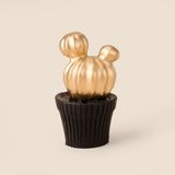 Evidea | Evidea Deco Mini Saksılı Kaktüs Dekoratif Obje - Gold / Gümüş