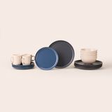 Evidea | Evidea Kitchen Basic Collection 16 Parça Yemek Takımı - Krem / Mavi