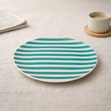 Evidea | Evidea Kitchen Be Happy Servis Tabağı - Beyaz / Yeşil - 25 cm